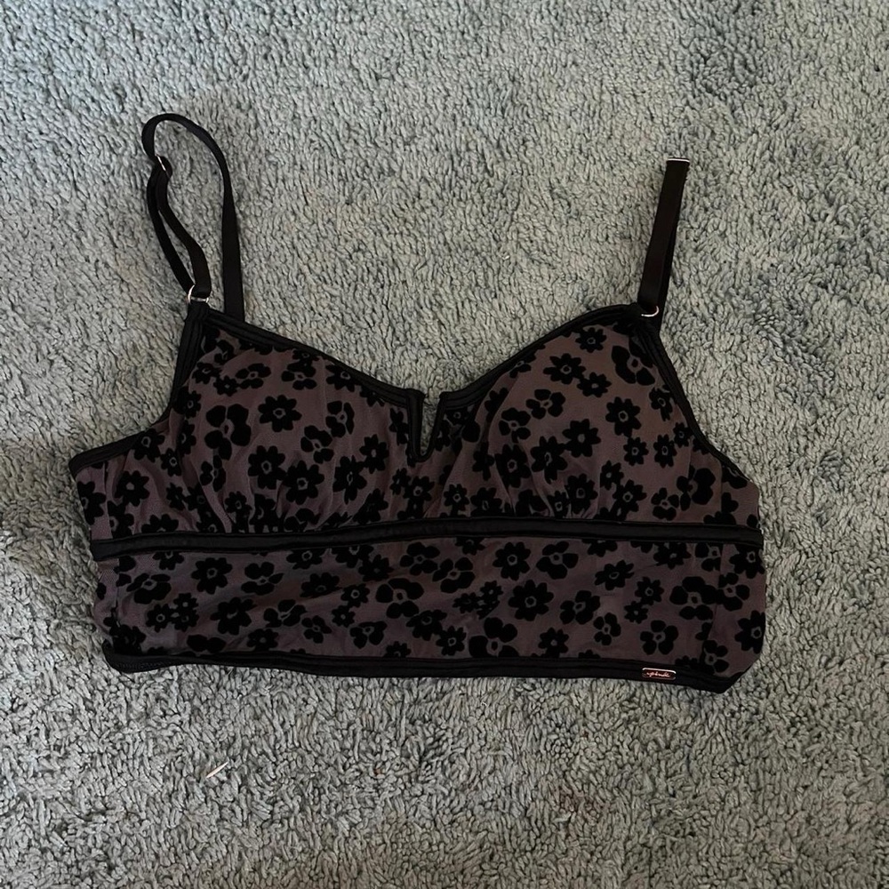Victoria's Secret Black Floral Bralette
